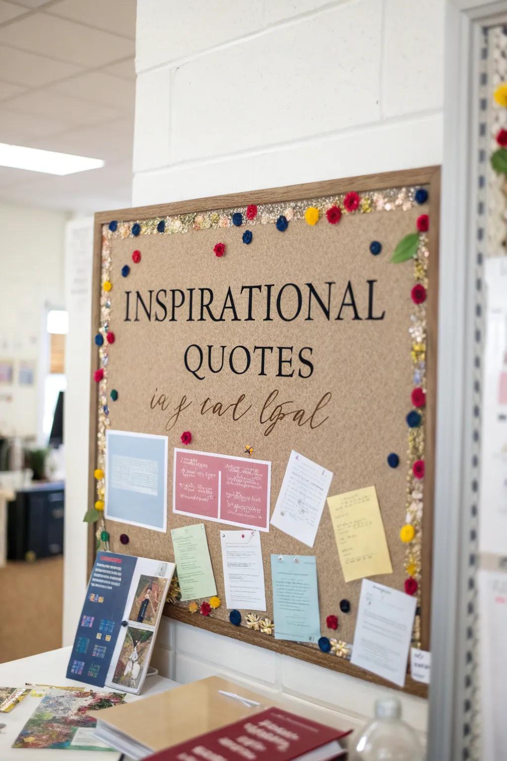 Uplifting quotes elegantly displayed to motivate pupils.