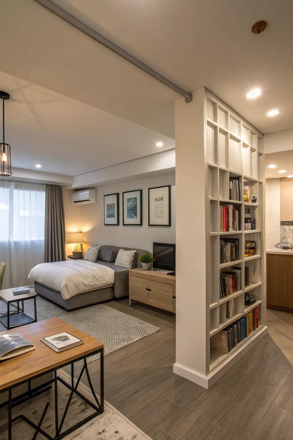 A small wall divides a space but keeps it open.