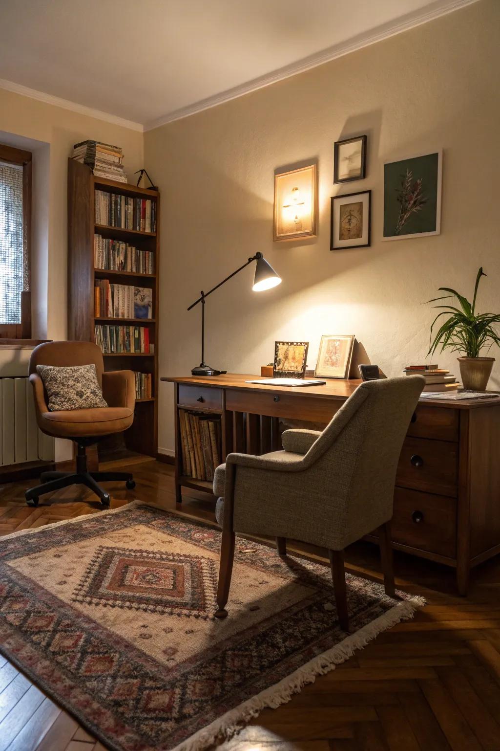 Floor coverings can define areas while adding texture and warmth.