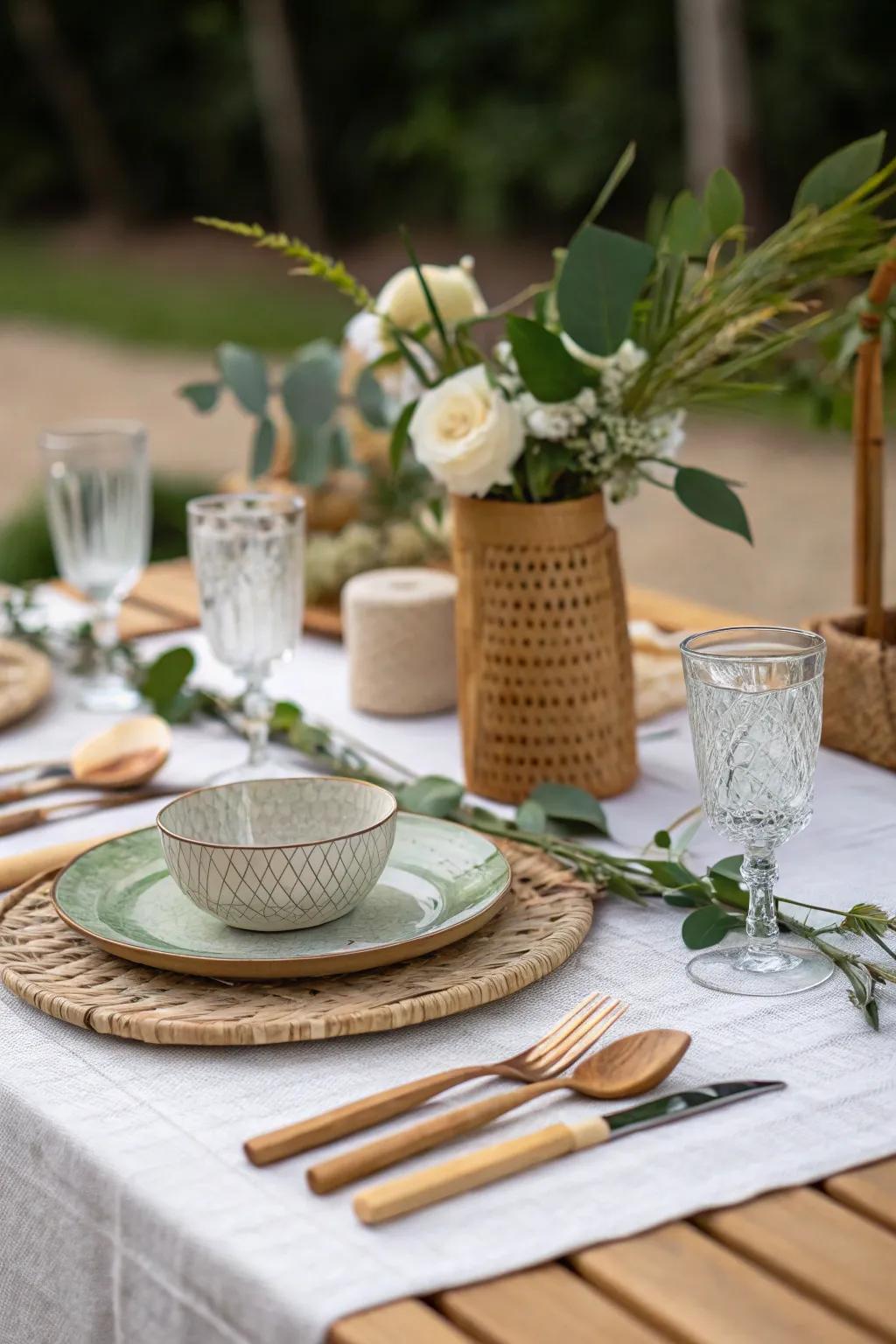An eco-conscious table setting for mindful entertaining.