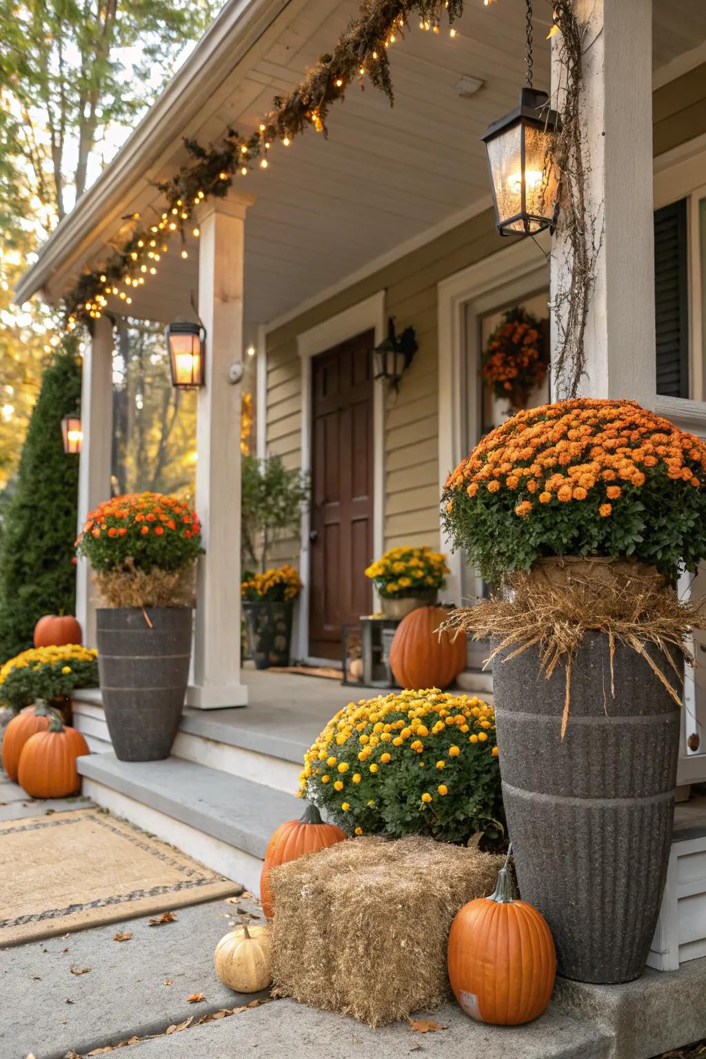 Seasonal changes maintain your porch lively and welcoming.