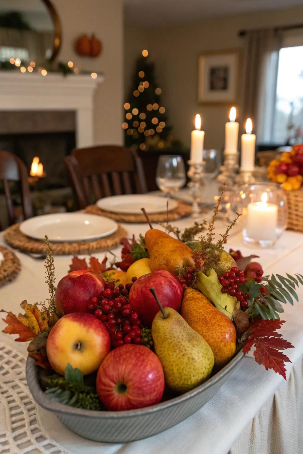 Pears and apples enhance your table with color and freshness.