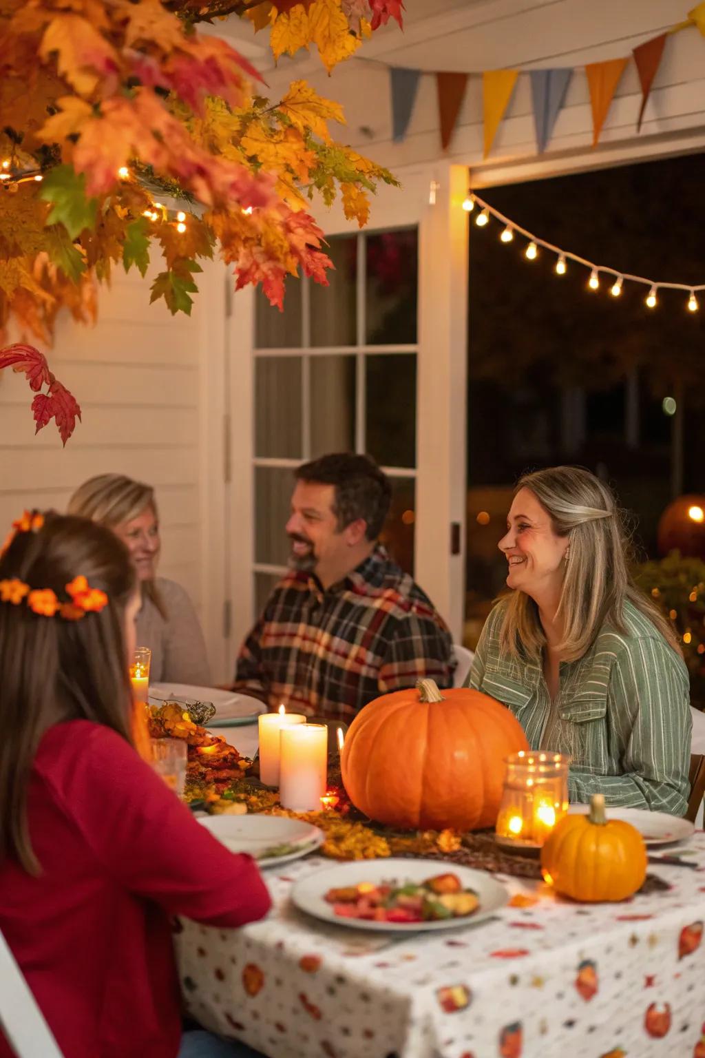 Storytime contributes a personal element to the Thanksgiving banquet.