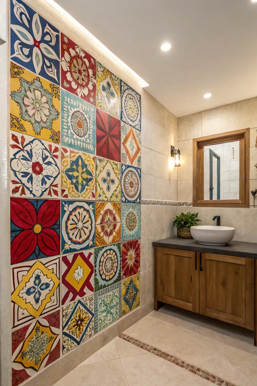Make an impact with a tile feature wall.