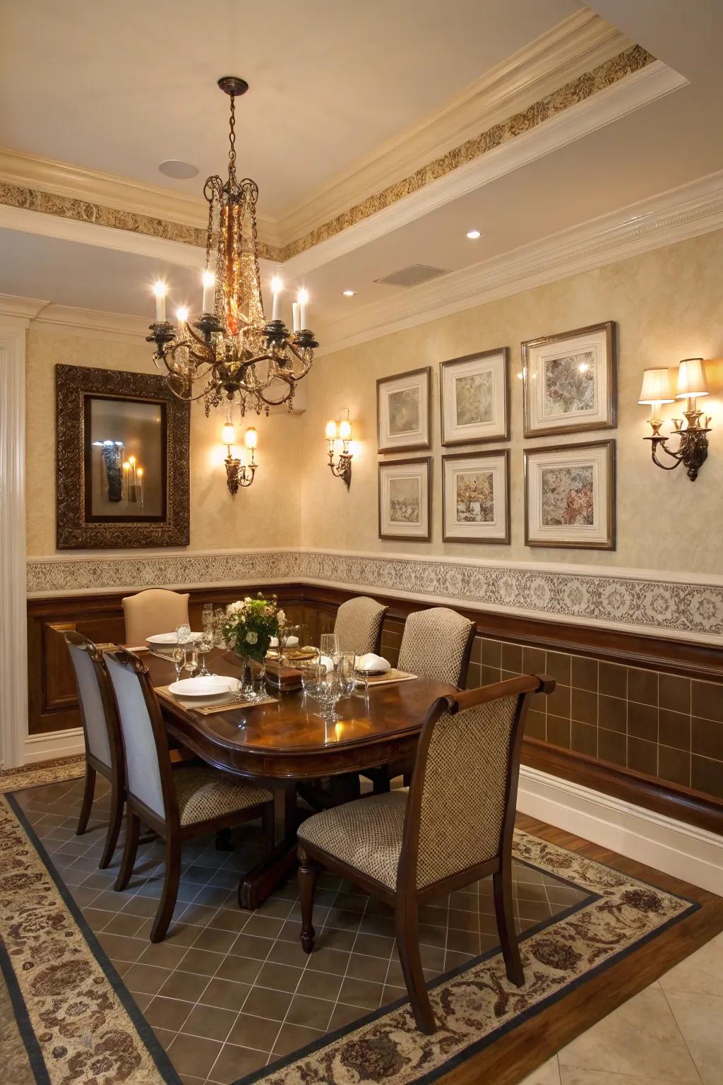 Panel rail trims introduce a sophisticated border to your dining spaces.