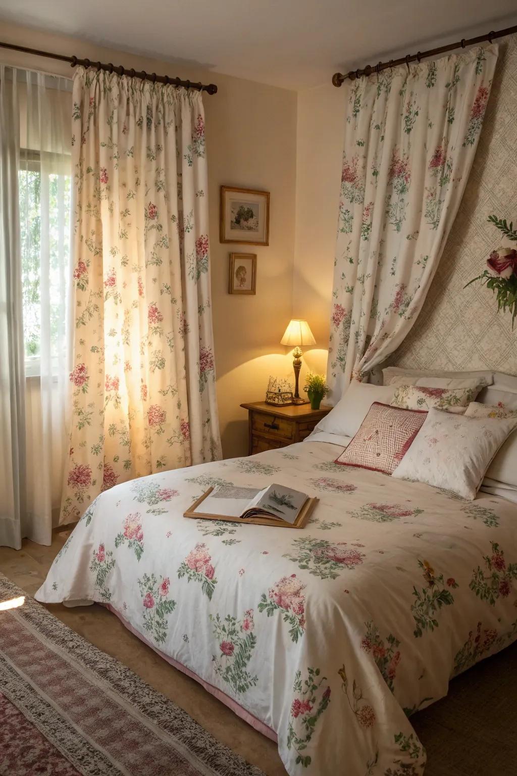 Patterned fabrics bring warmth and character to your bedroom's decor.