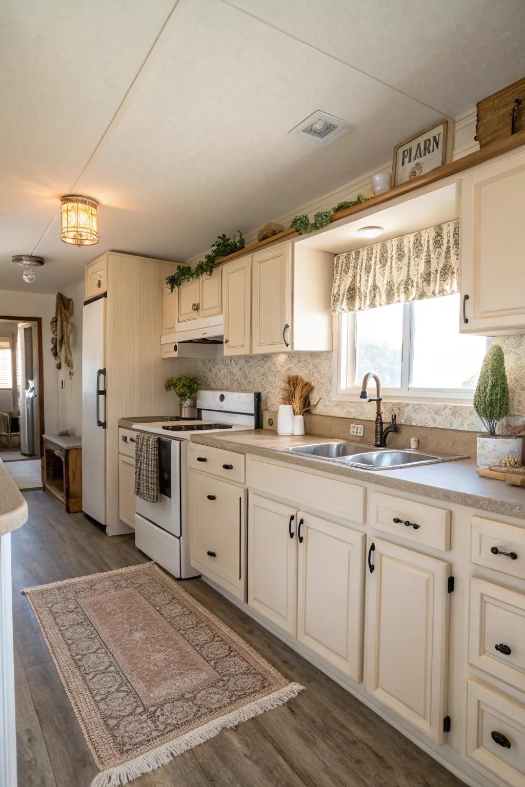 Neutral shades can make your kitchen feel more open and inviting.