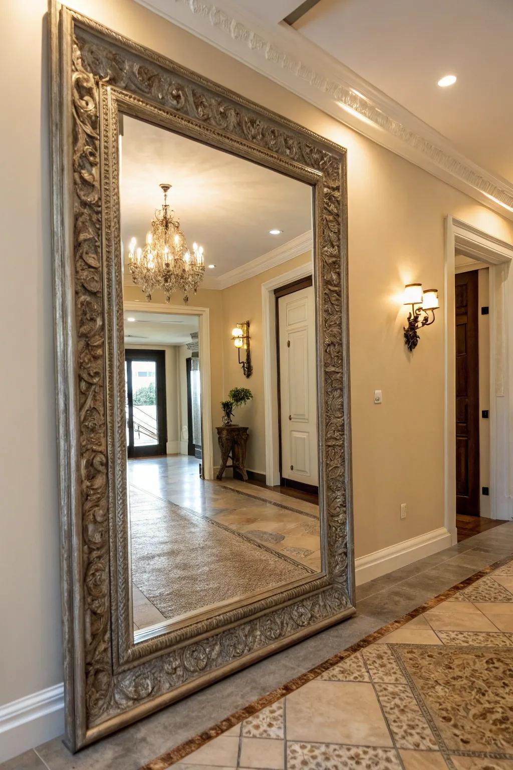 Mirrors amplify light, enhancing the perception of spaciousness in your entryway.