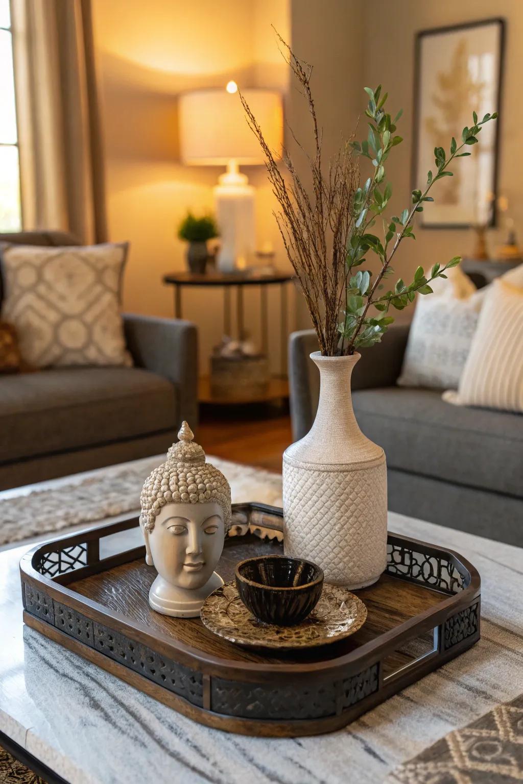 Show off your style with artistic accents on your tray.