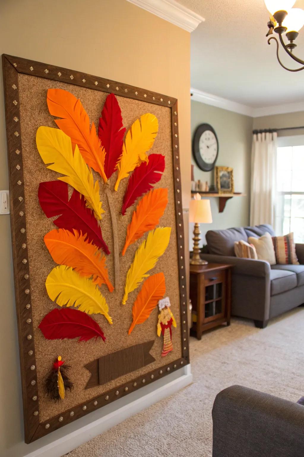 Lively turkey tail feathers that brighten any Thanksgiving decor.