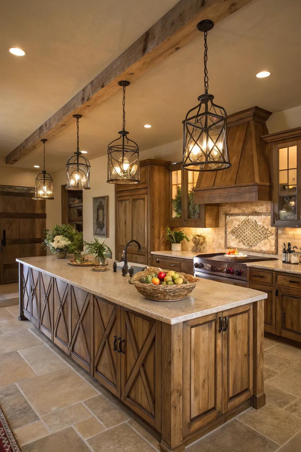 Single lights make kitchens look elegant.