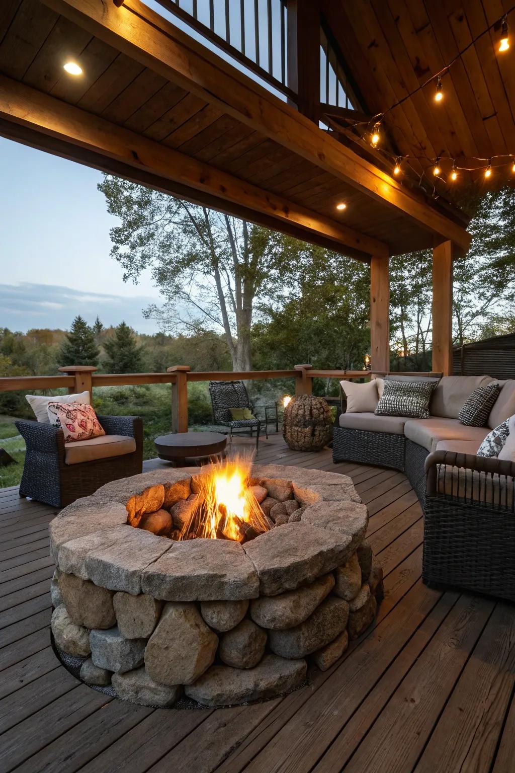 Forge unforgettable memories around a captivating fire pit.