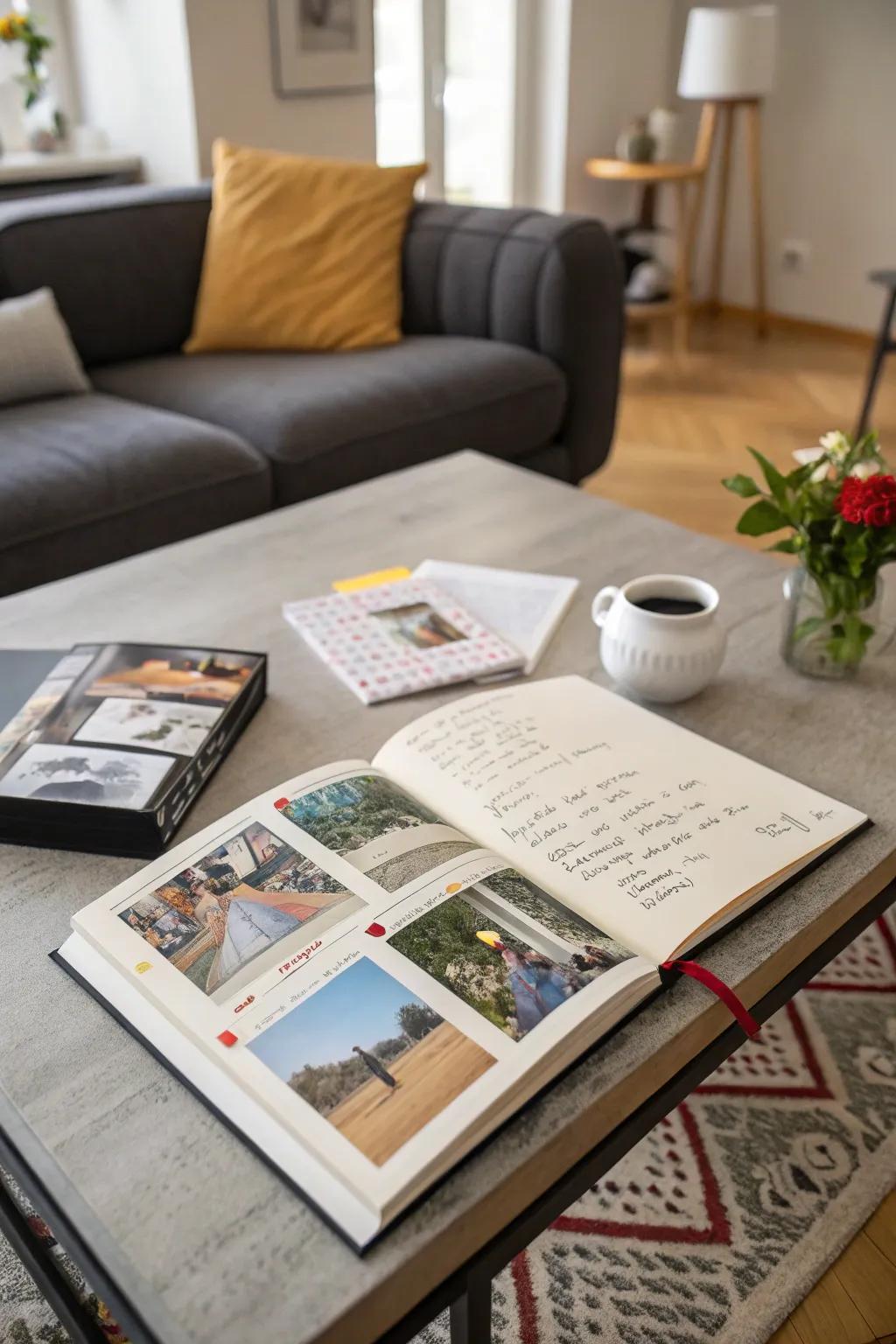 Merge photographs and messages in an imaginative photo album.