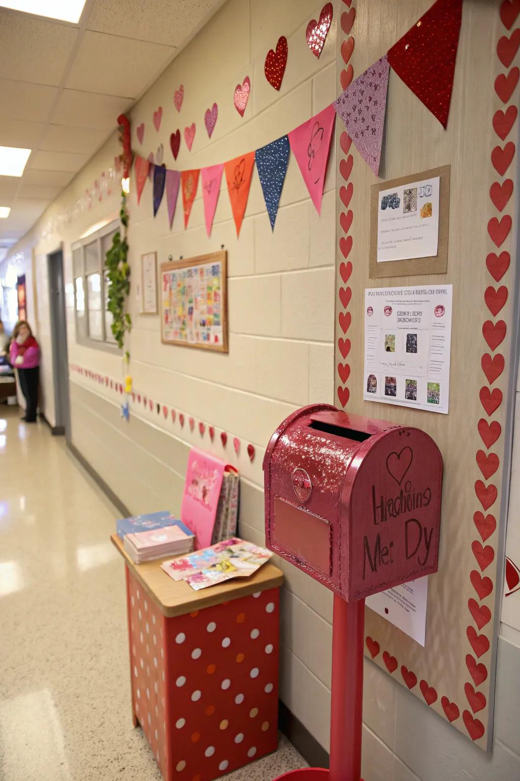 A delightful postal station for trading Valentine's Day greetings.