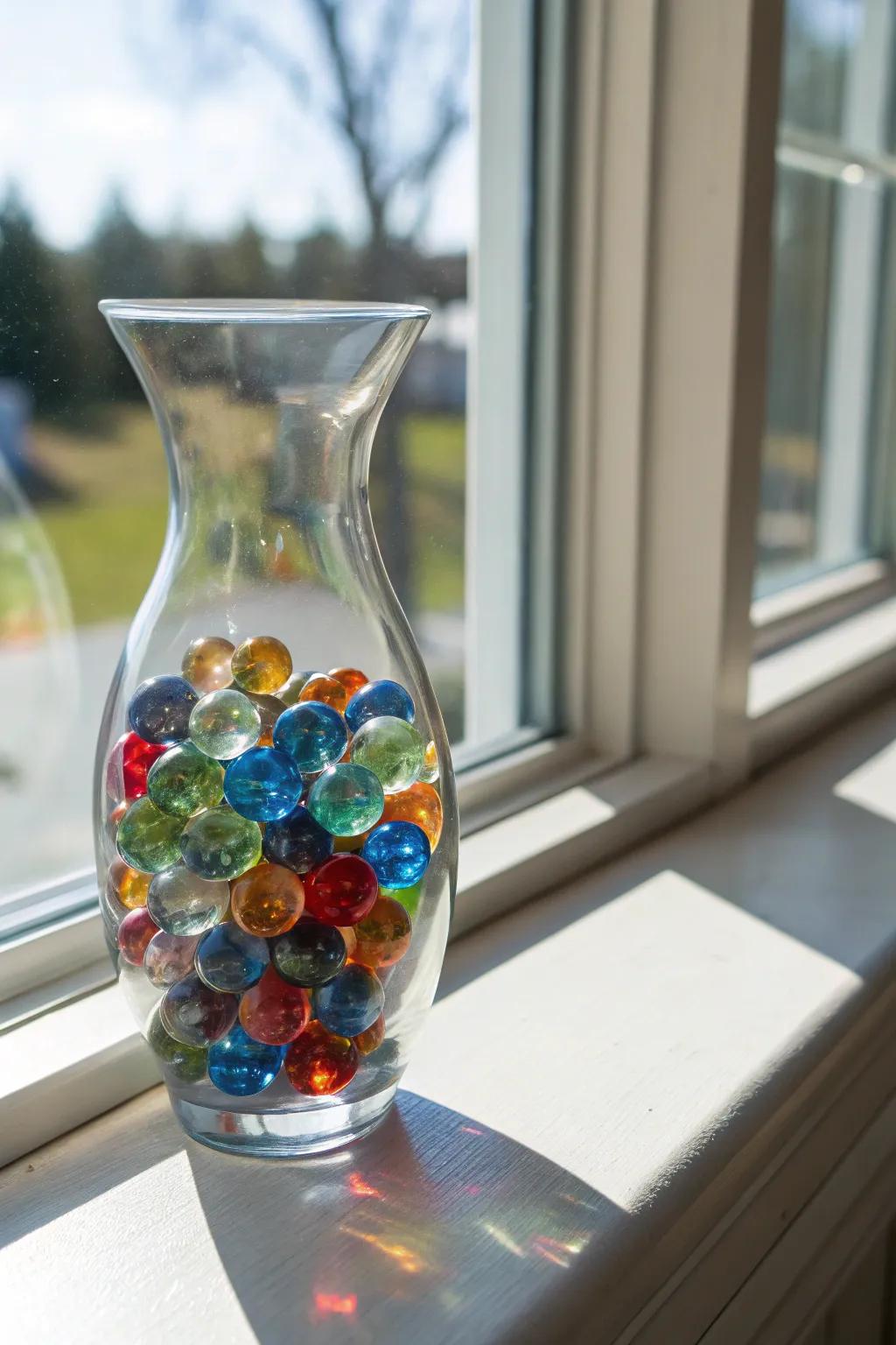 Introduce vibrancy to your aesthetic through colorful crystal spheres.