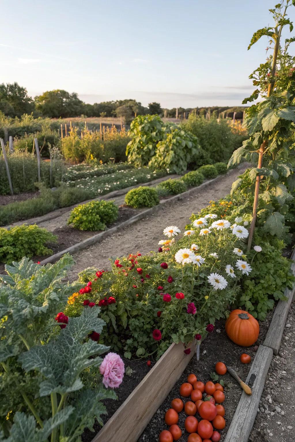 Companion planting, pairing vegetables and flowers, enhances both productivity and aesthetic appeal in your garden.