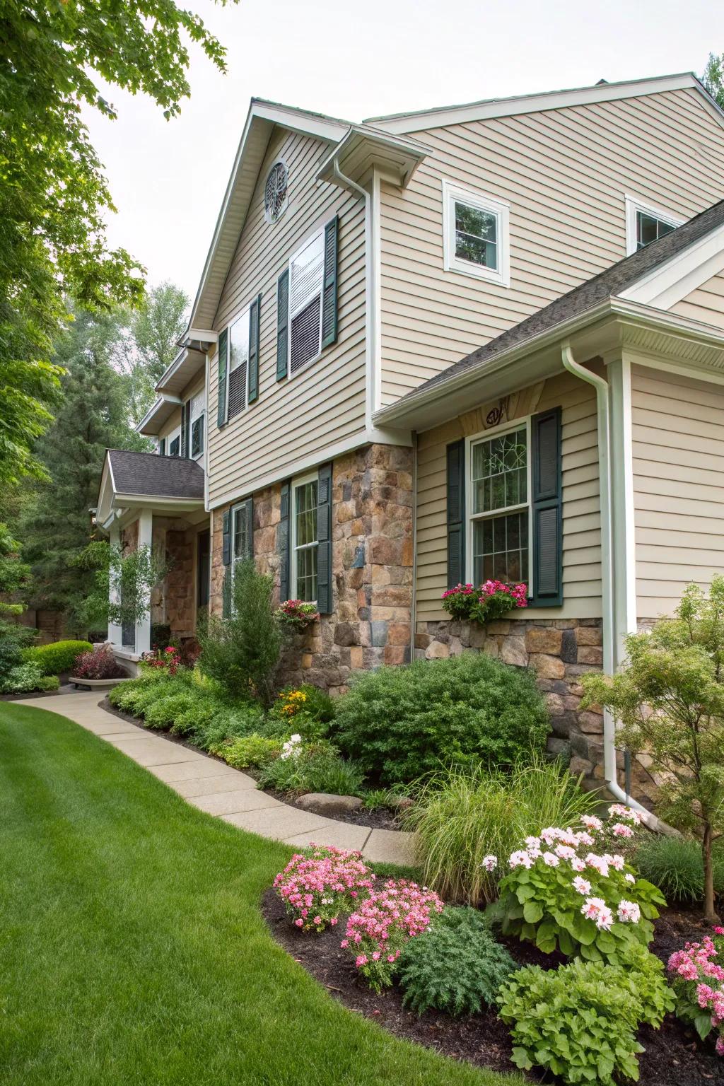 Mix plastic with rock or brick to achieve a distinct and appealing look.