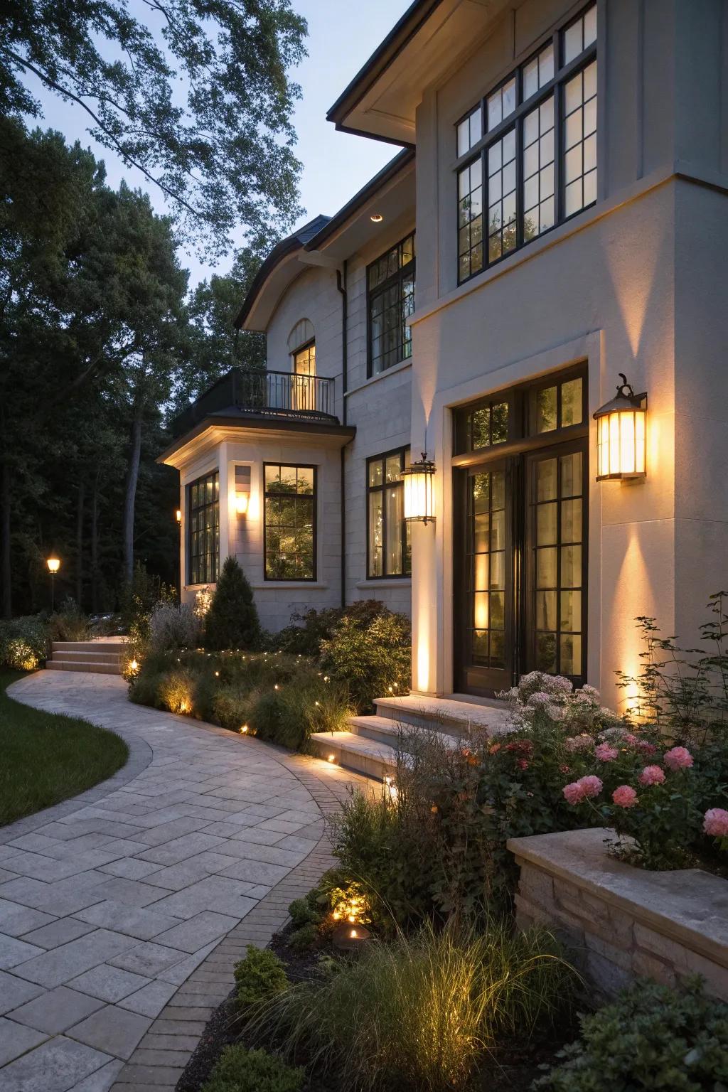 Greet guests with refined outdoor wall illumination.