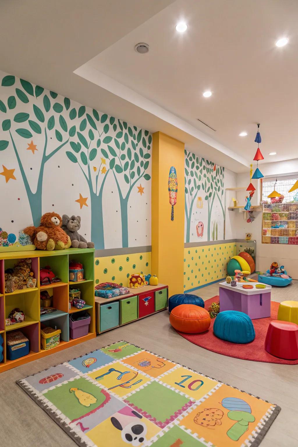 Vibrant designs inject joy into playful environments.