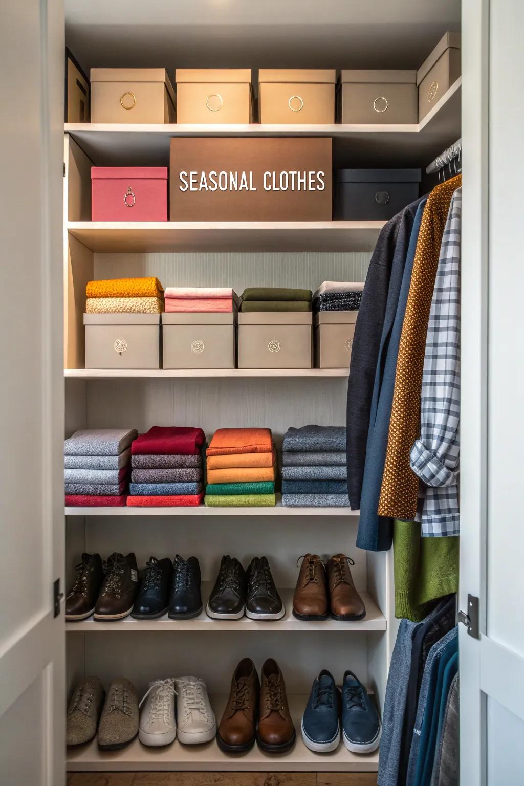 High shelves provide smart storage for items used less often.