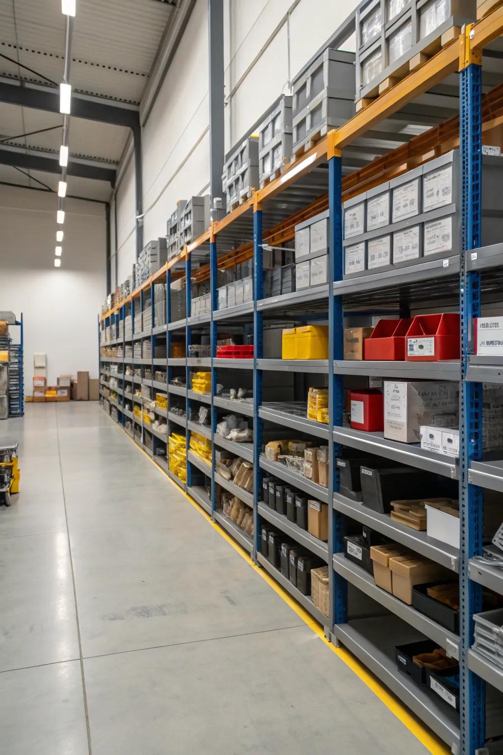 A placement strategy organizes goods according to the recurrence of application for convenient reach.