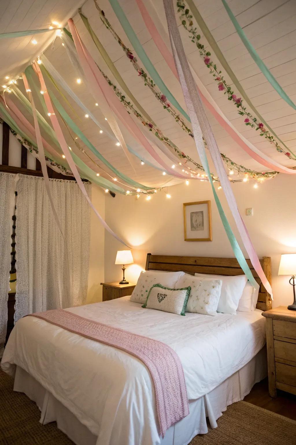 Ribbon banners add a hint of fantasy to any chamber.