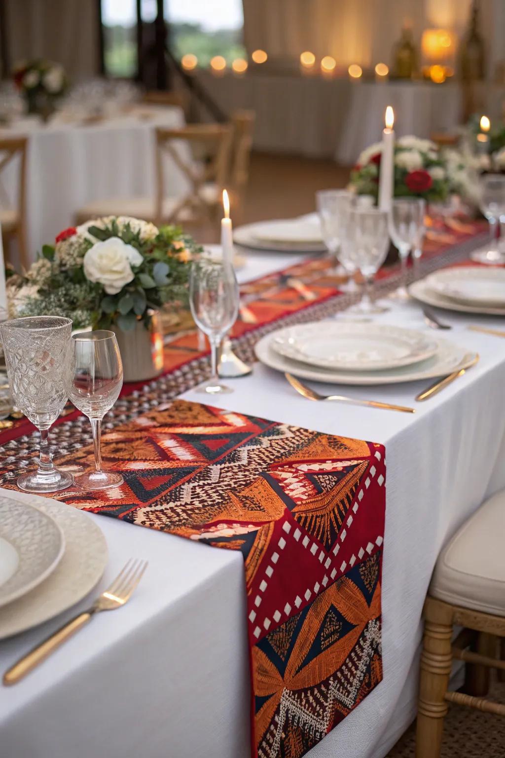 Chic table runners create a bold statement
