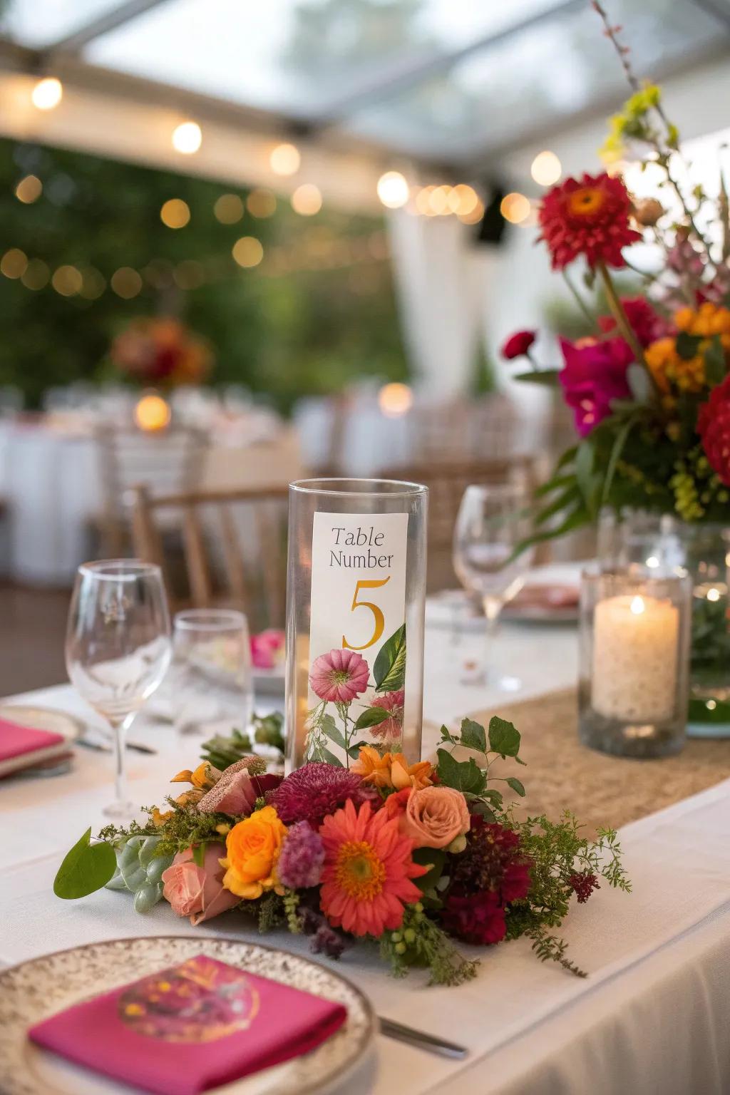 Clear bases ensure your table numbers are subtle yet fashionable.