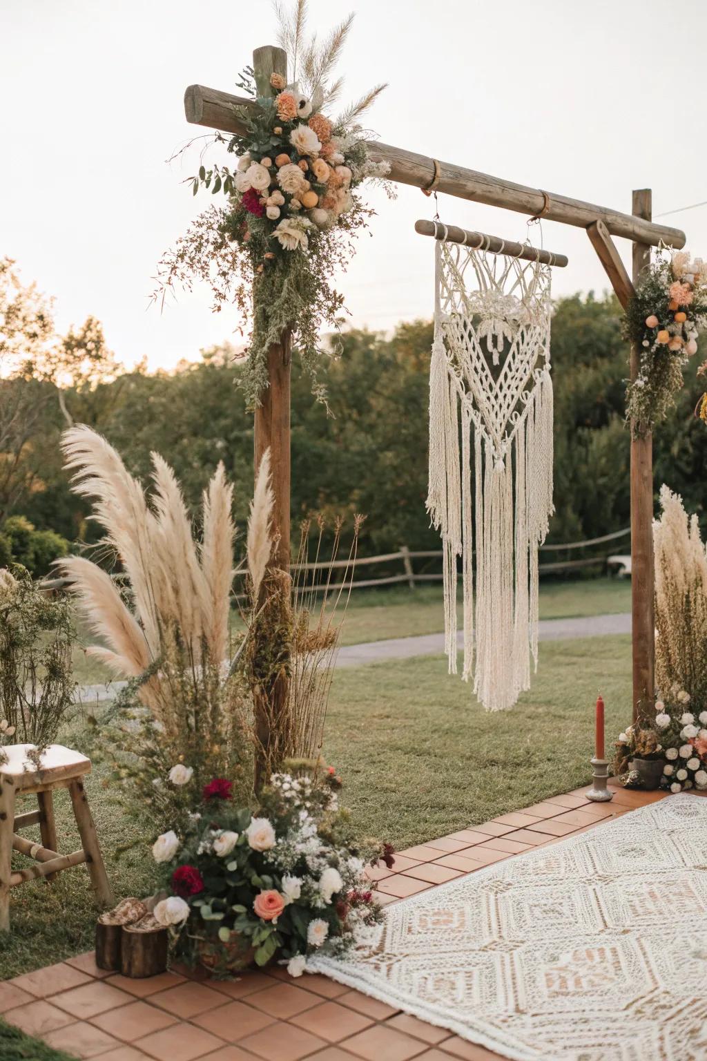 A bohemian wedding concept that embodies free-spirited elegance.