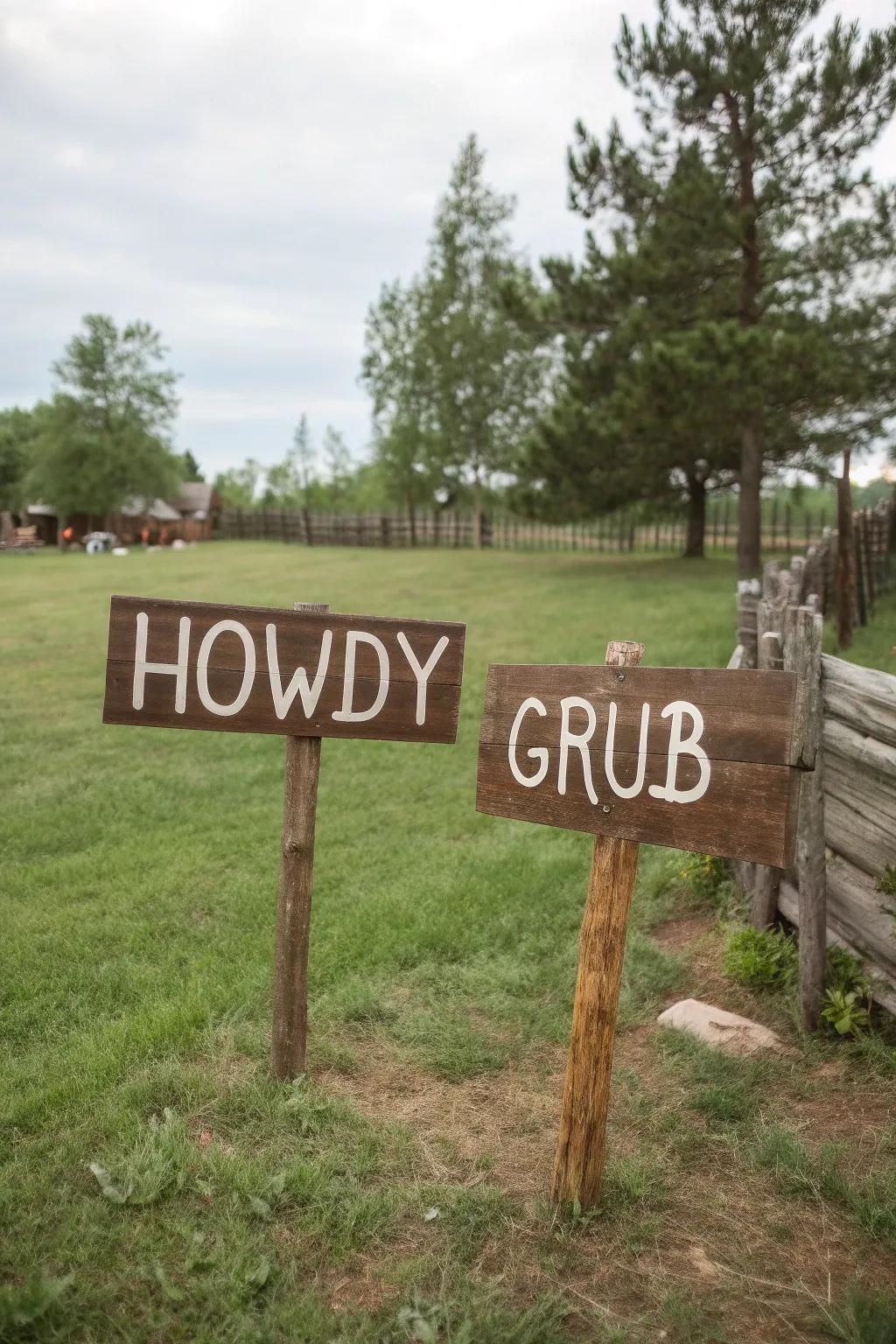 Western signage adds persona and guides your guests.