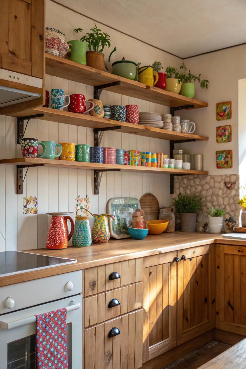 Open shelving presents your kitchen's individuality.