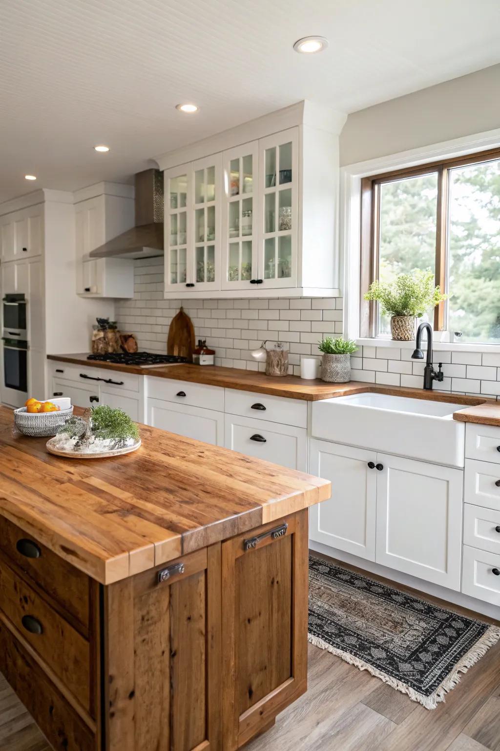 A harmonious blend of country and contemporary styles in one kitchen.