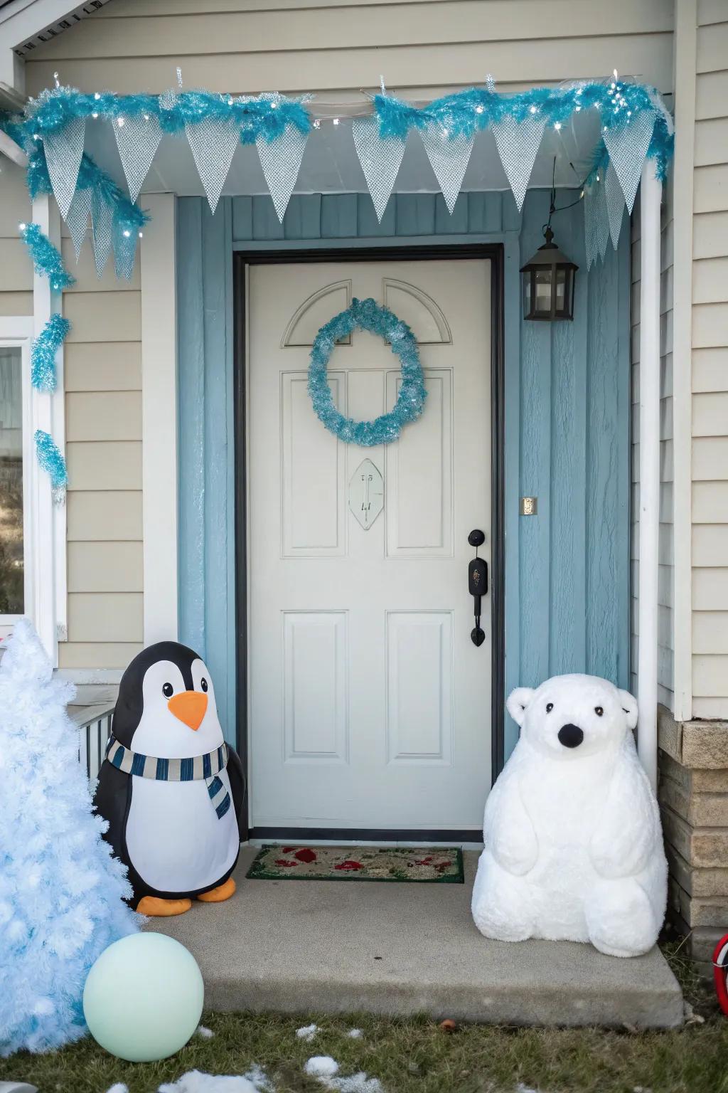 Penguins and polar bears contribute an icy, friendly atmosphere.