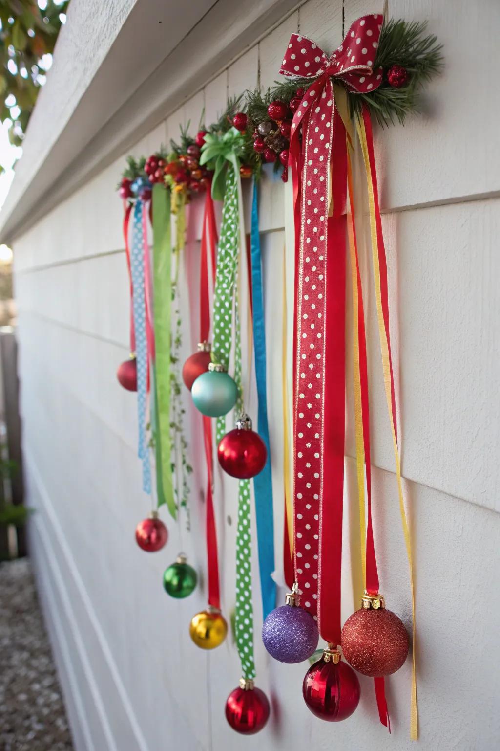 Baubles contribute a festive sparkle to any swag.