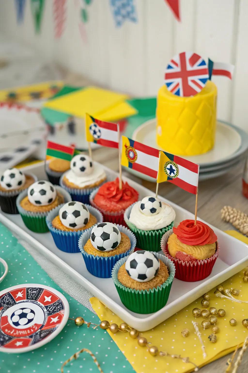 Cupcakes exhibit group pride and apply a sweet touch to the occasion.