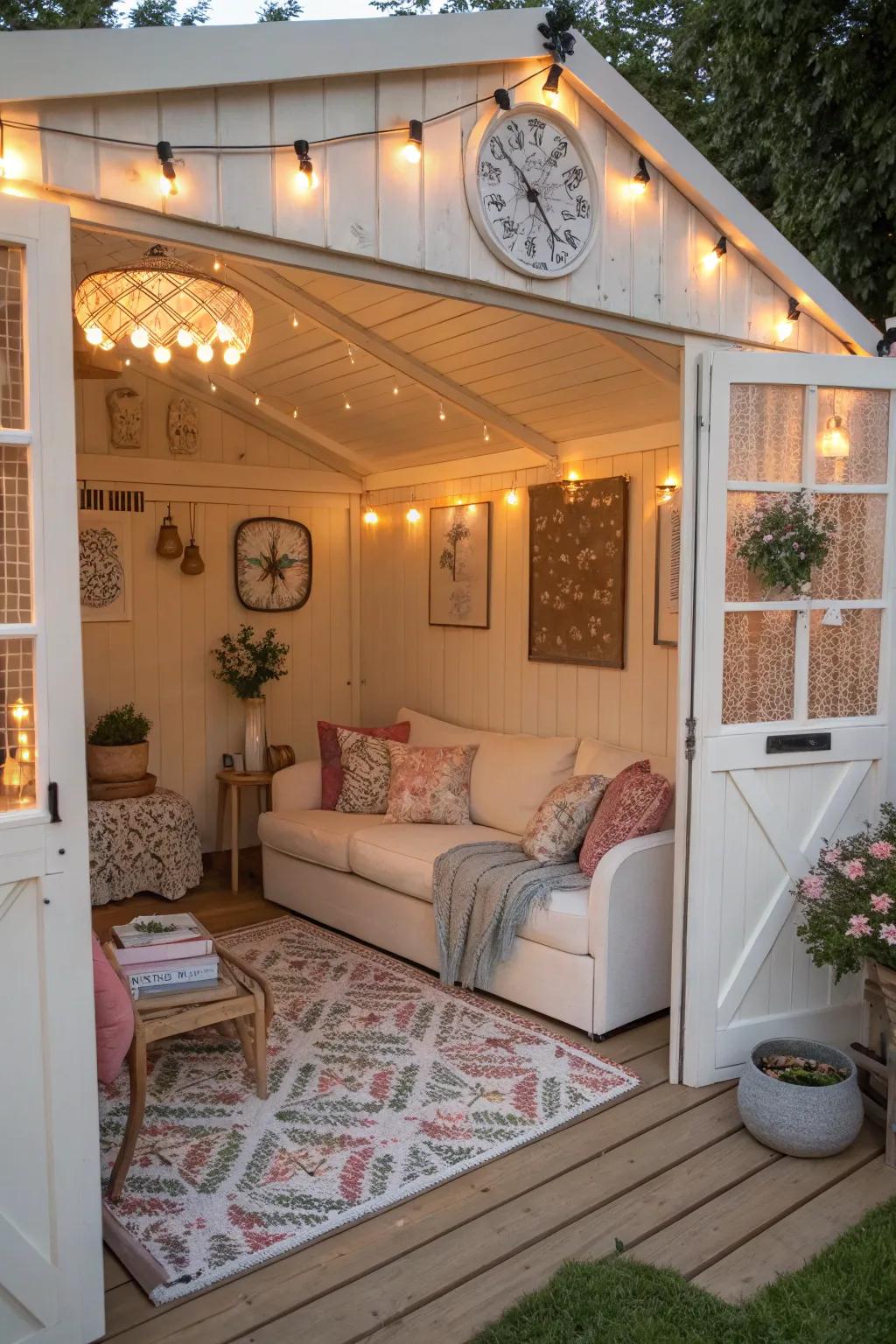 Forge a personal retreat with a she shed inside your shed.