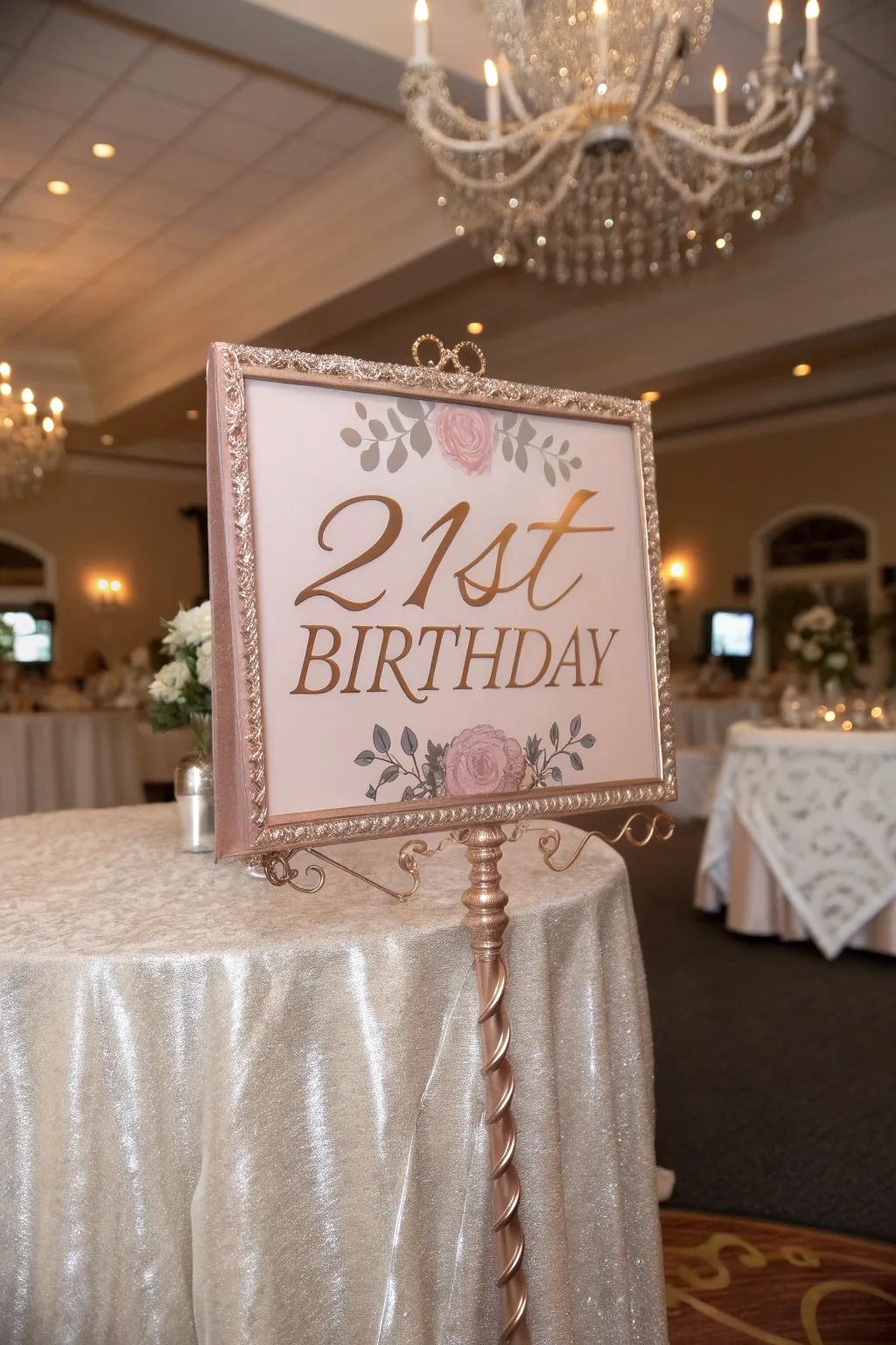 Pink-tinted gold adds a hint of charm to your party.