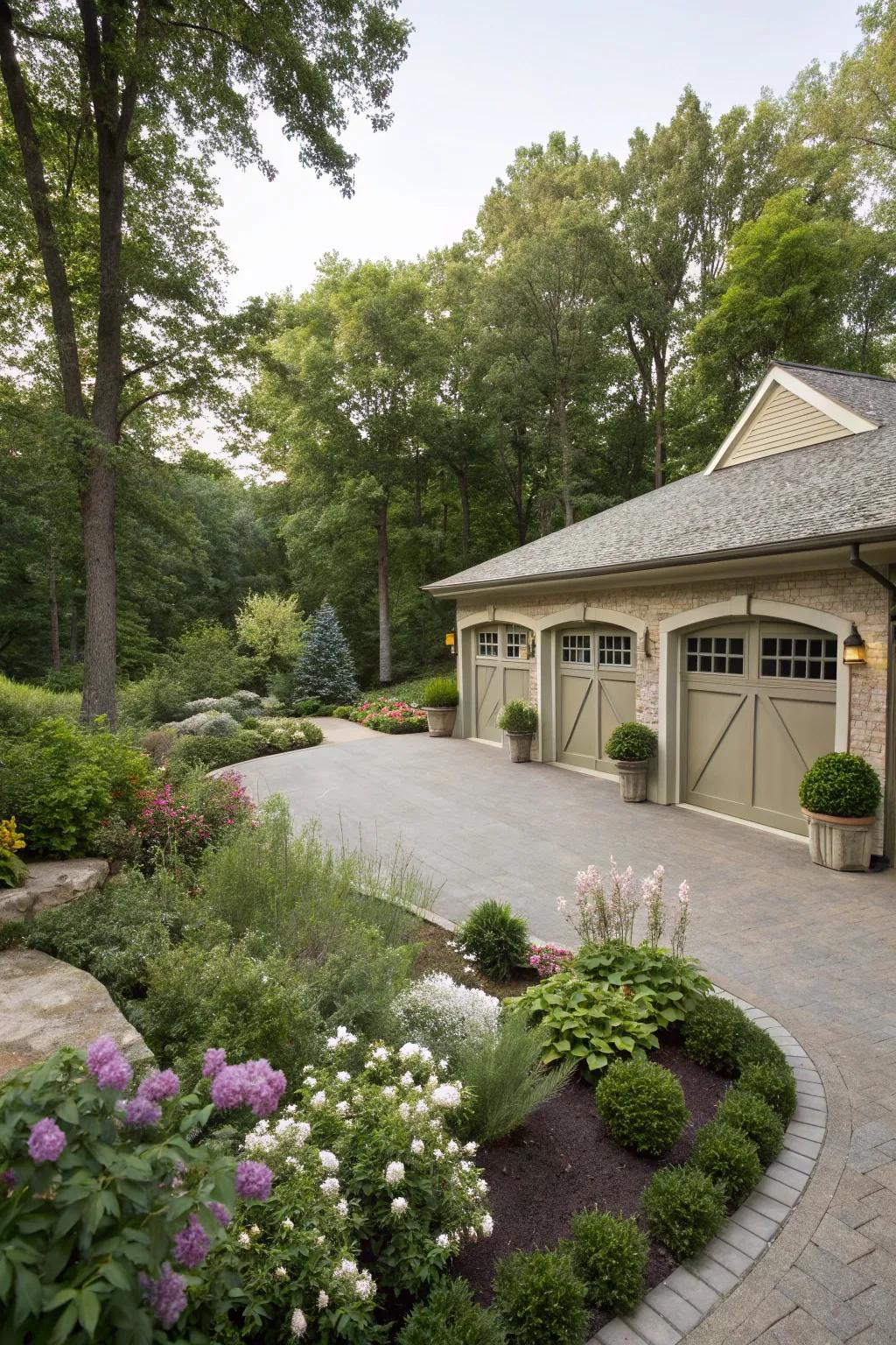 Smoothly combine your garage by using outdoor spaces.