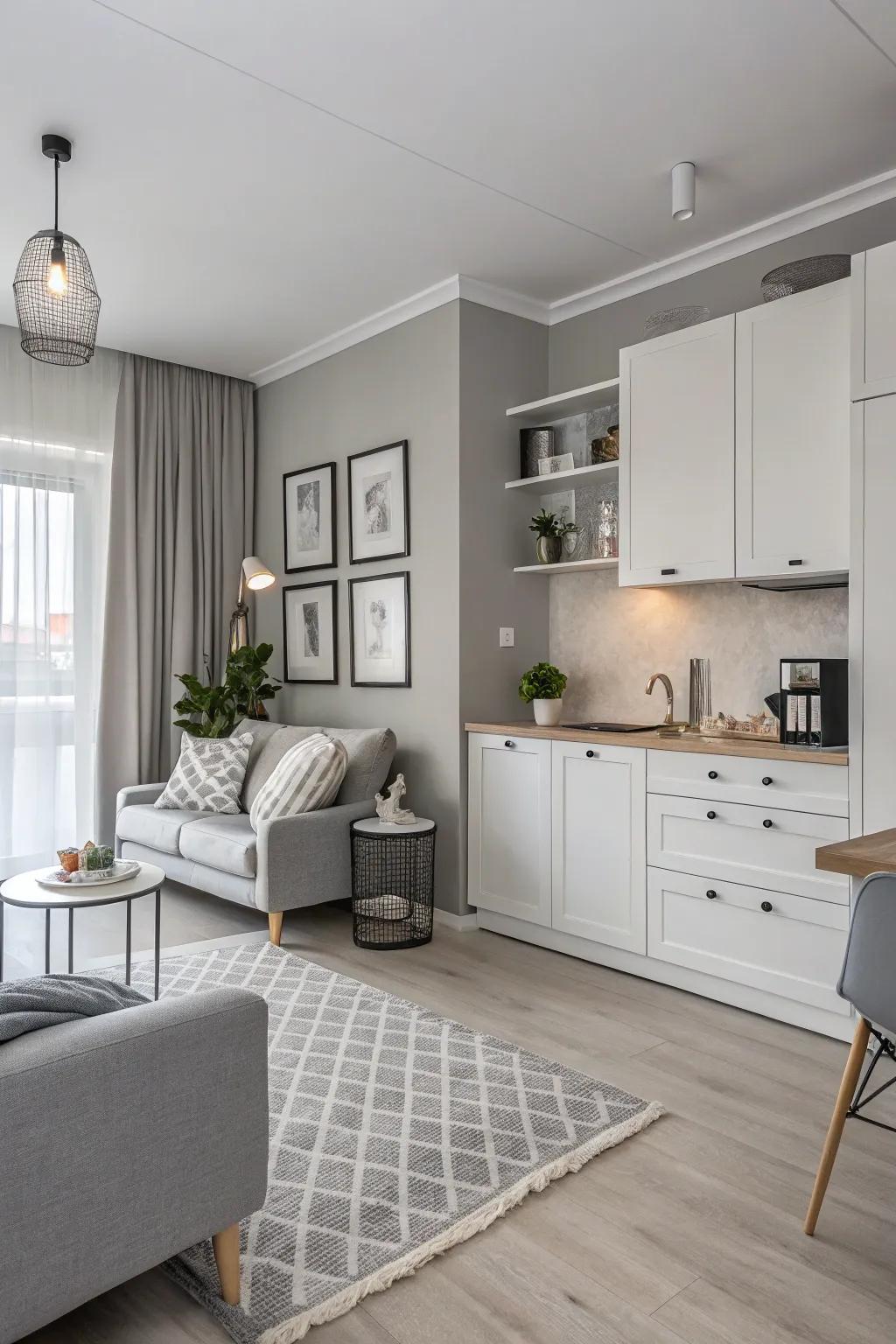 A unified color scheme creates a sense of space