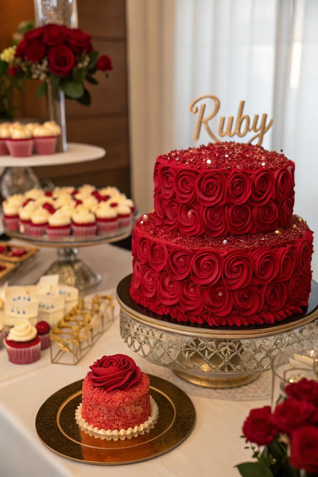 A ruby-themed cake that truly steals the show.