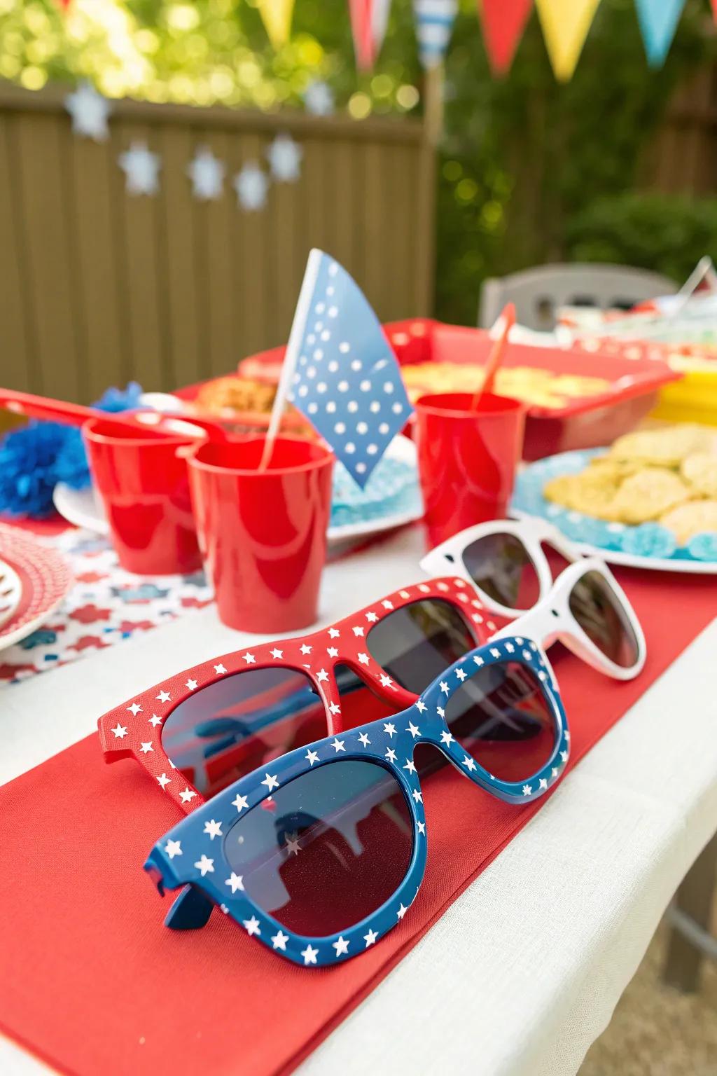 Patriotic eye coverings for a playful vibe