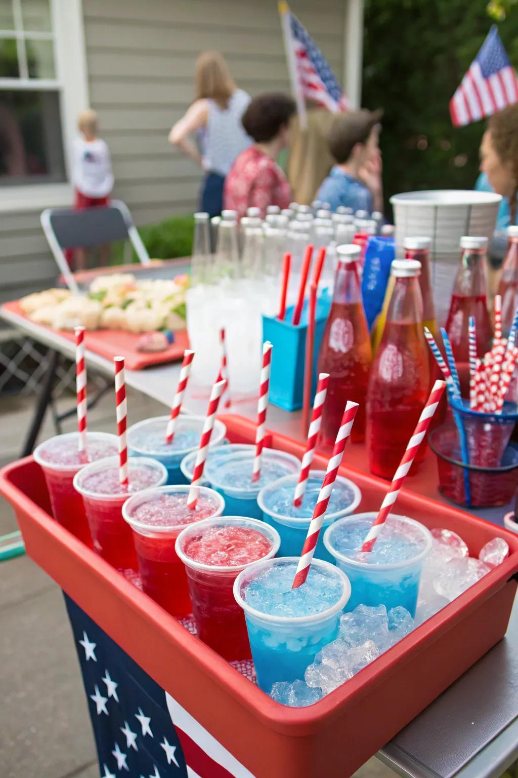 A celebratory refreshment area keeps beverages flowing and guests content.