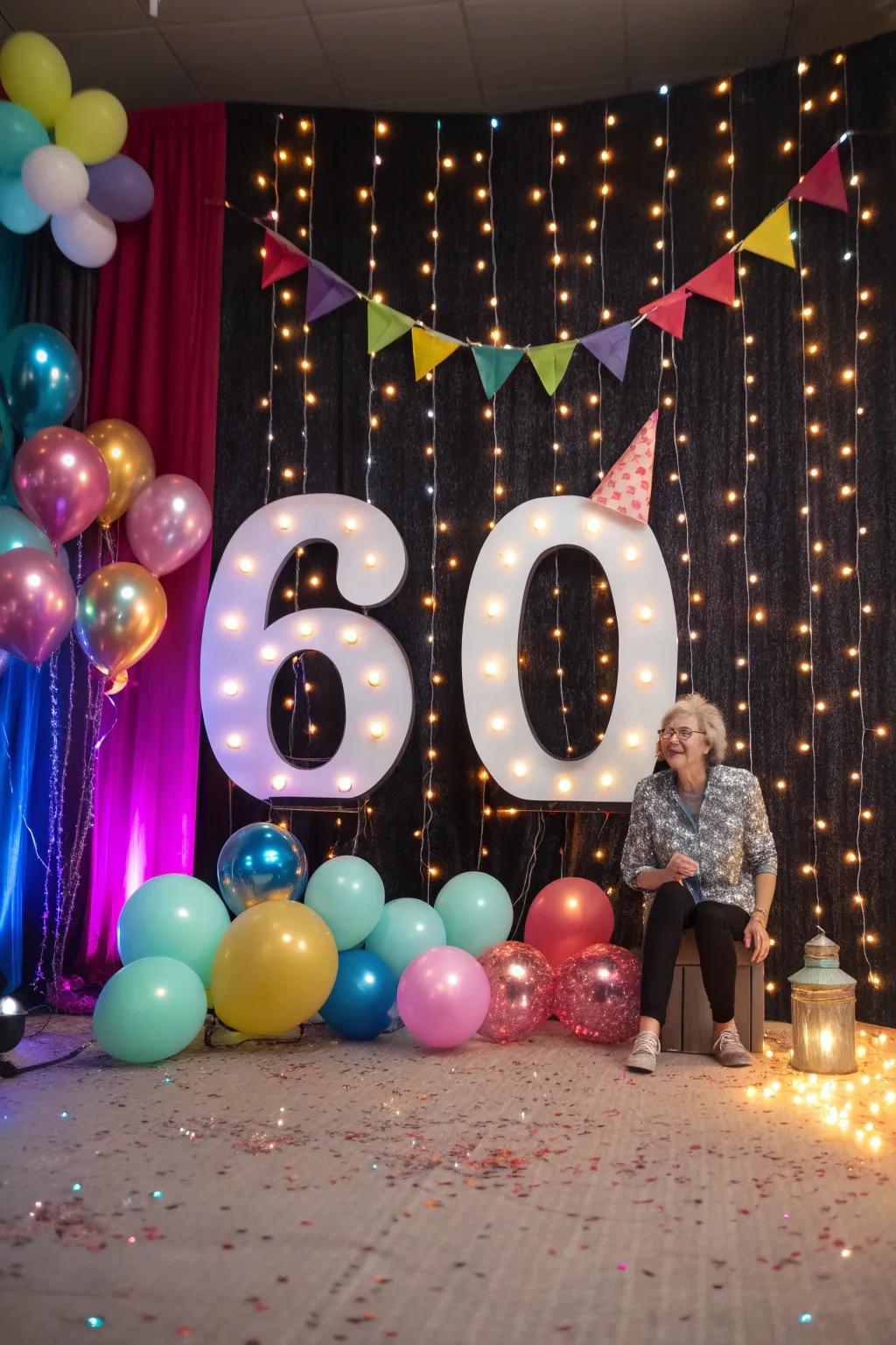Record the moments using a themed photo backdrop.