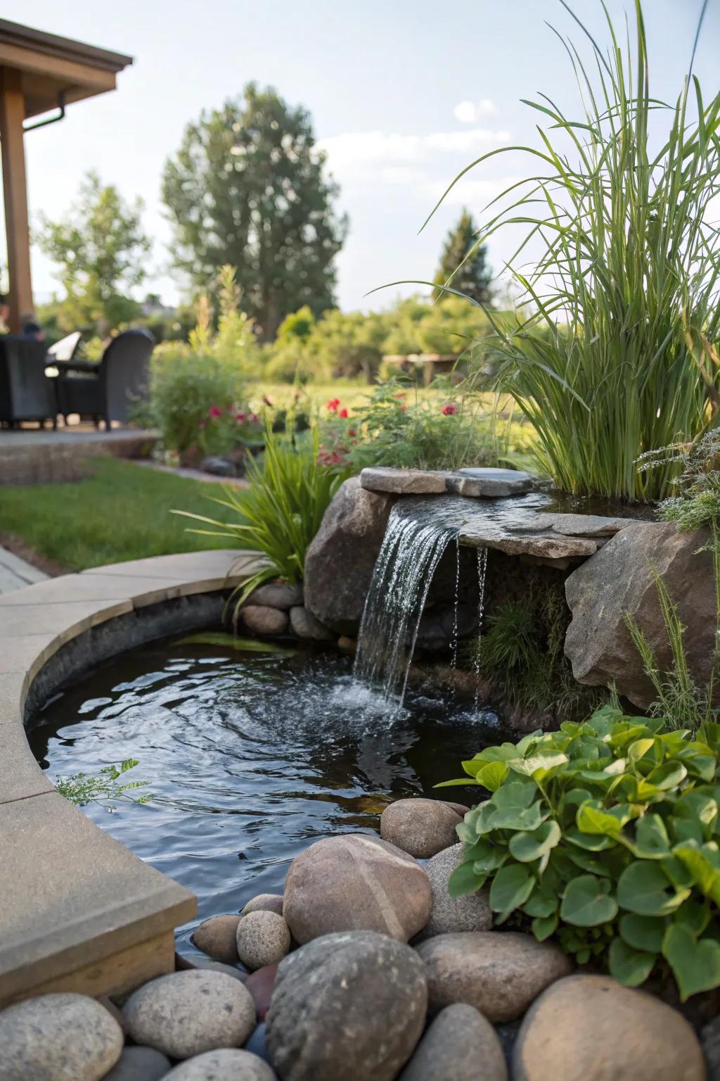A streamlined design makes this elevated pond ideally suited for compact spaces.
