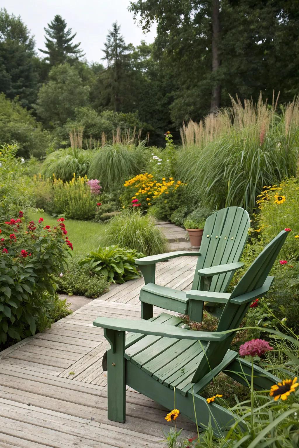 Earthy eco-friendly chairs harmonizing with nature.