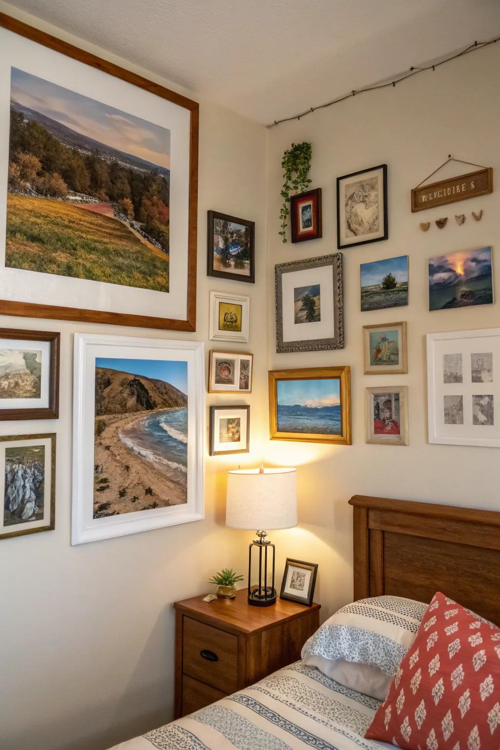Display of art exhibiting intimate artistry and portraits.