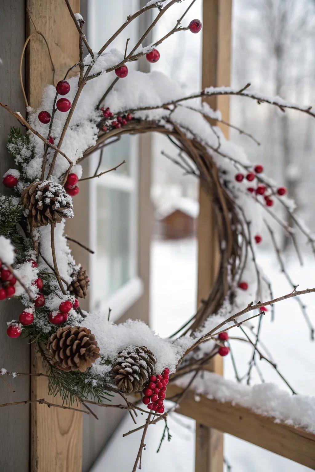 Chic minimalist d&eacute;cor featuring winter touches