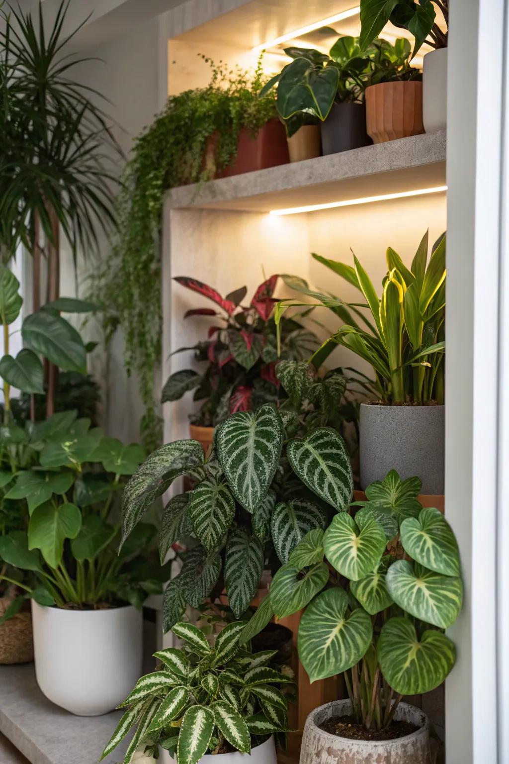 Cultivate a lively plant sanctuary inside your home.