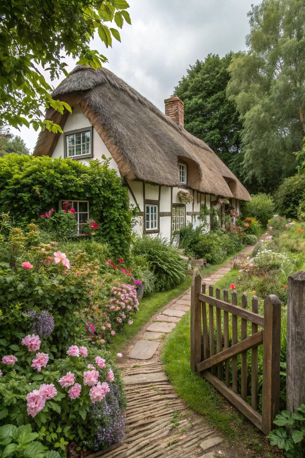 Embrace countryside charm with a traditional frond thatch.