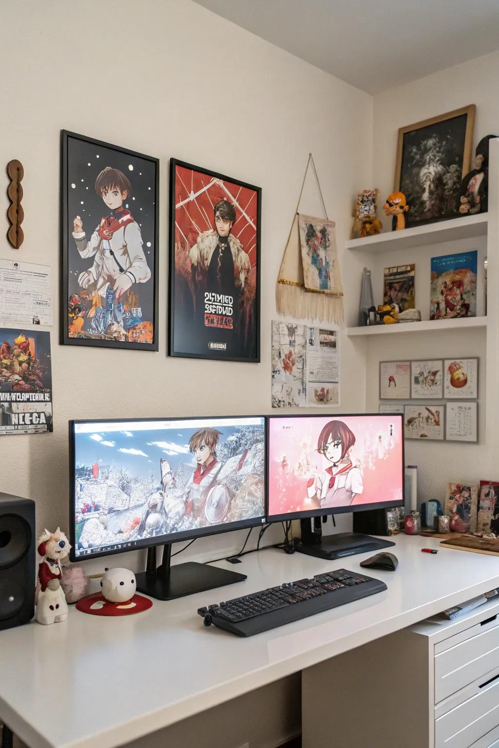 An inspirational workstation seamlessly combines usefulness with anime charm.